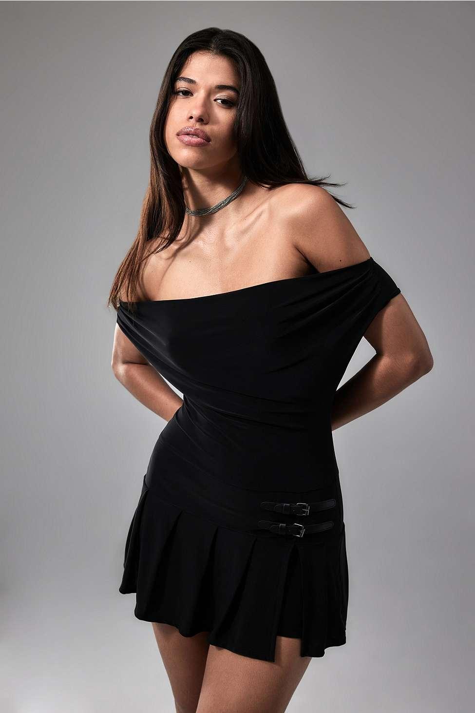 Urban Outfitters Uo Off the shoulder Kilt Playsuit in Black Lyst UK