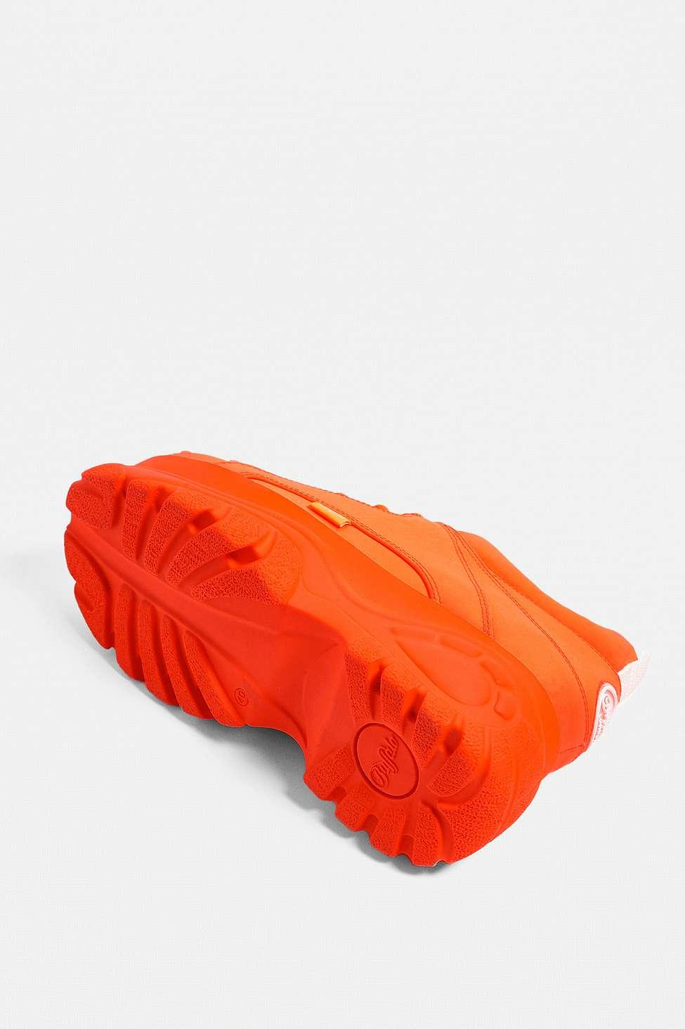 Buffalo Neon Orange Leather Platform Trainers Lyst UK