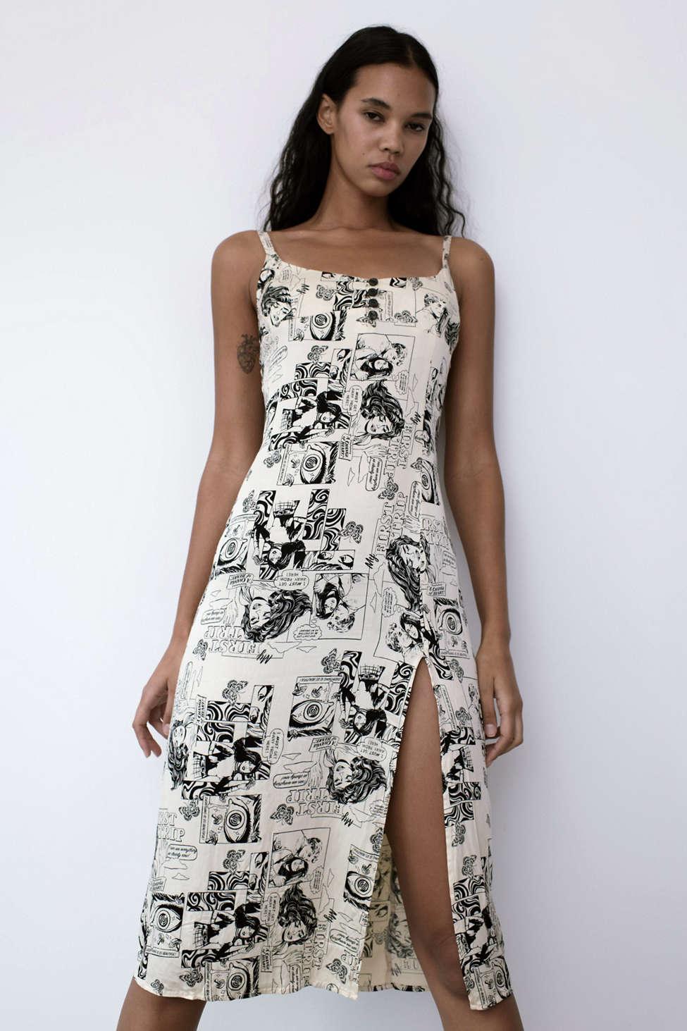 Uo Tiera Slit Midi Slip Dress | Lyst