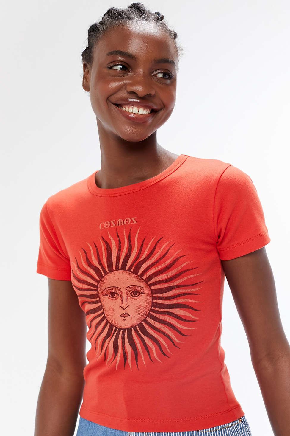 Urban Outfitters Sun Baby Tee in Red | Lyst