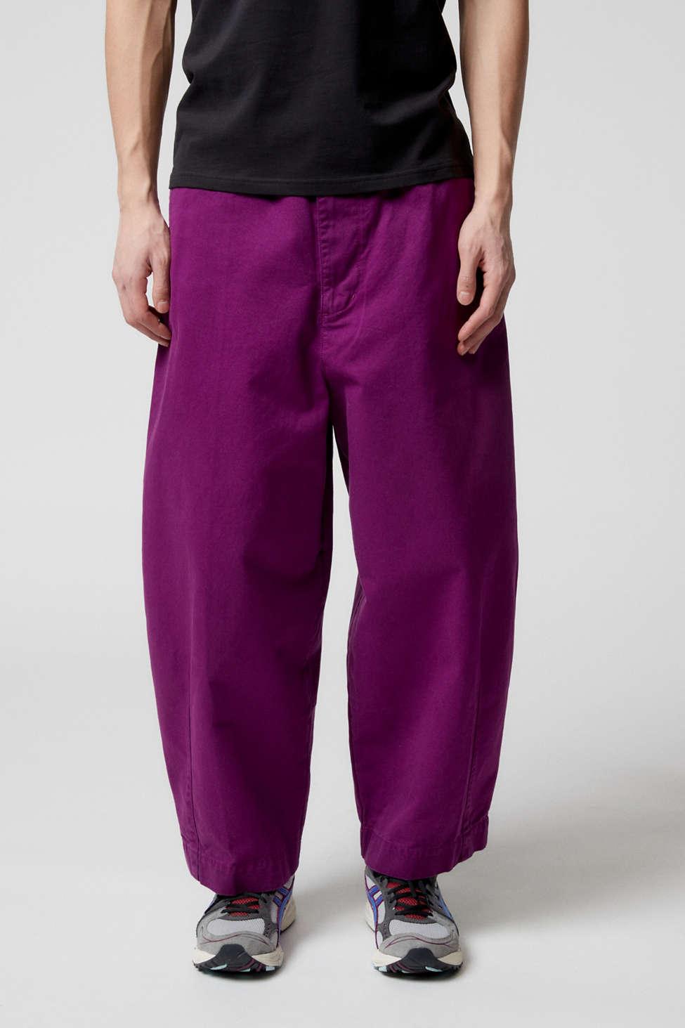 Urban Outfitters Uo Twill Curved Beach Pant in Purple for Men Lyst
