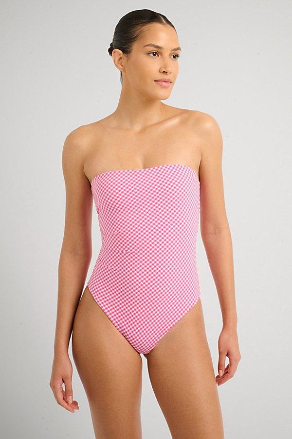 Onia Bardot Strapless One Piece Swimsuit in Red Lyst