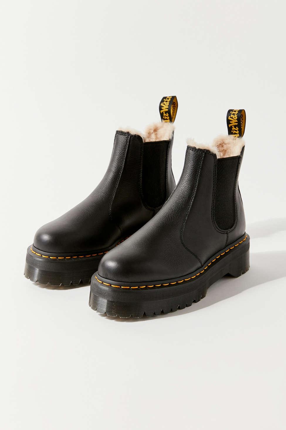 dr martens fur lined chelsea boots