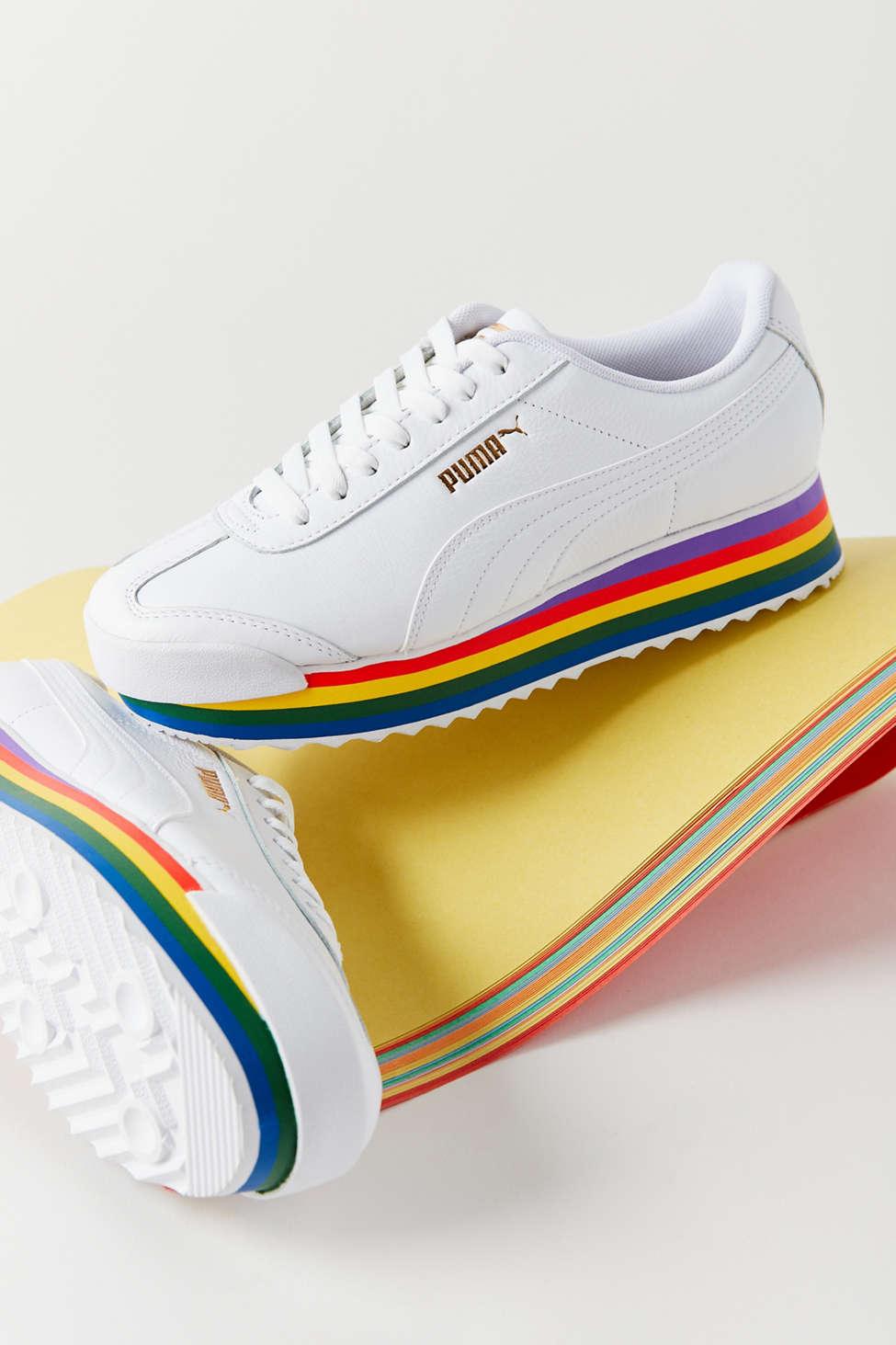 Flatter cup function PUMA Roma Amor Rainbow Platform Casual Sneakers From Finish Line in White |  Lyst Canada