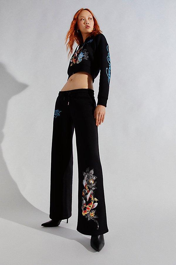 Ed Hardy Lotus Low Rise Sweatpant in Black Lyst