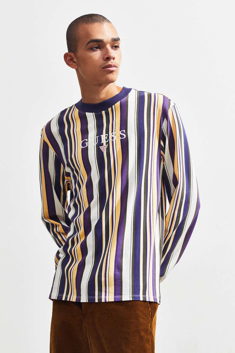 guess ashton striped long sleeve