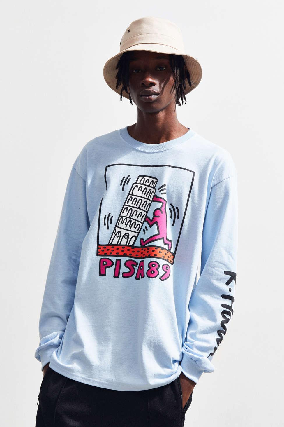 Urban Outfitters Keith Haring Pisa Long Sleeve Tee in Blue for Men | Lyst