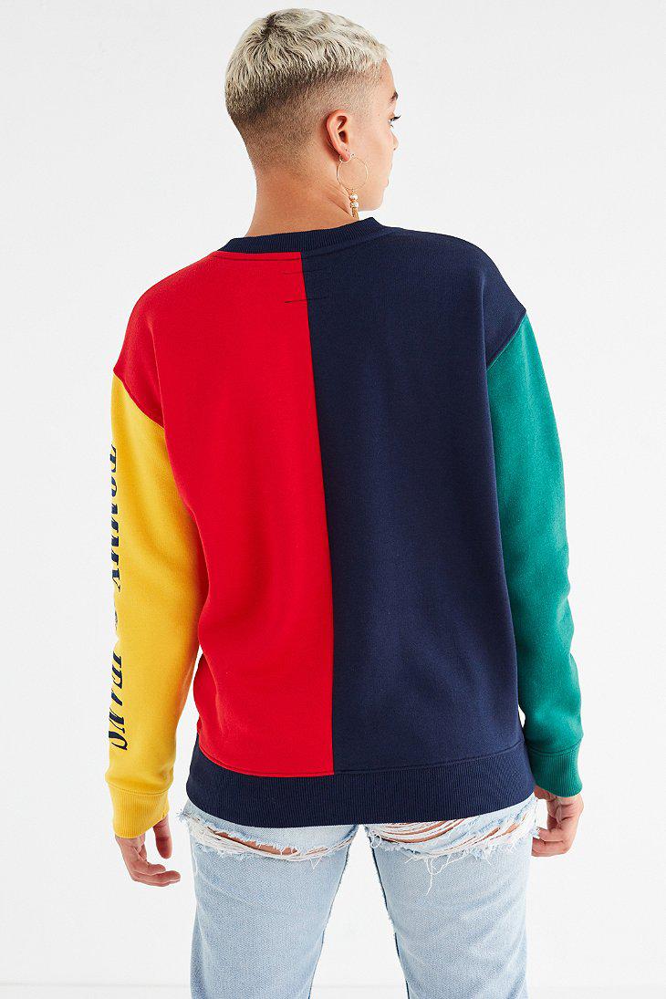 Tommy Hilfiger Denim Tommy Jeans '90s Colorblock Sweatshirt in Red - Lyst