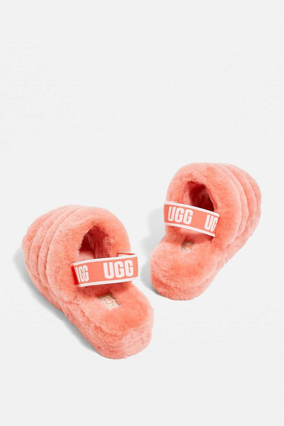 ugg fluff yeah slide coral