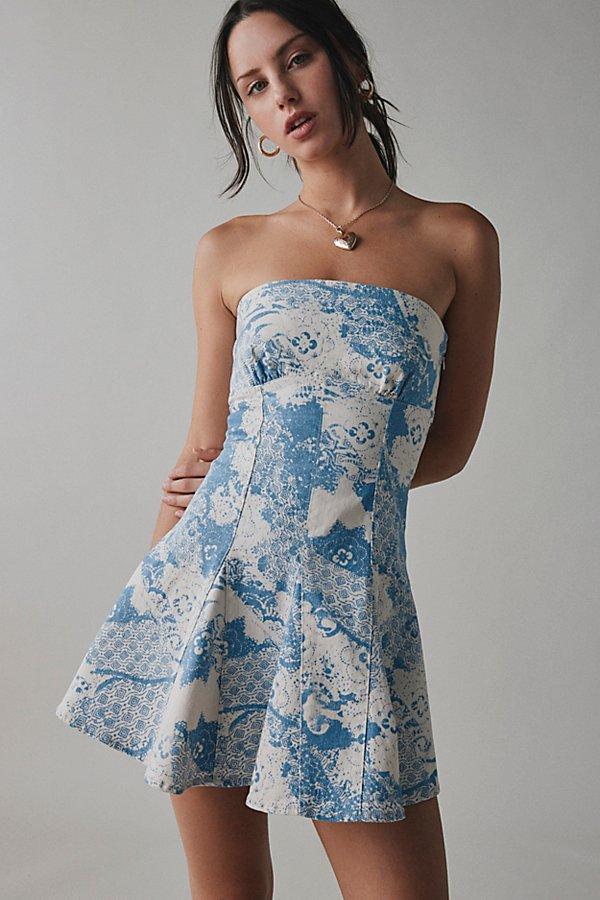 Urban Outfitters Uo Angelique Fit-And-Flare Strapless Denim Mini Dress in Blue | Lyst Urban Outfitters Uo Angelique Fit-And-Flare Strapless Denim Mini Dress in Blue | Lyst
