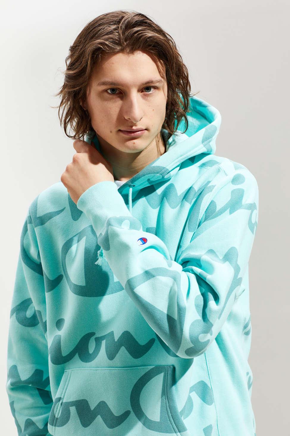 champion reverse weave repeat script logo hoodie sweatshirt