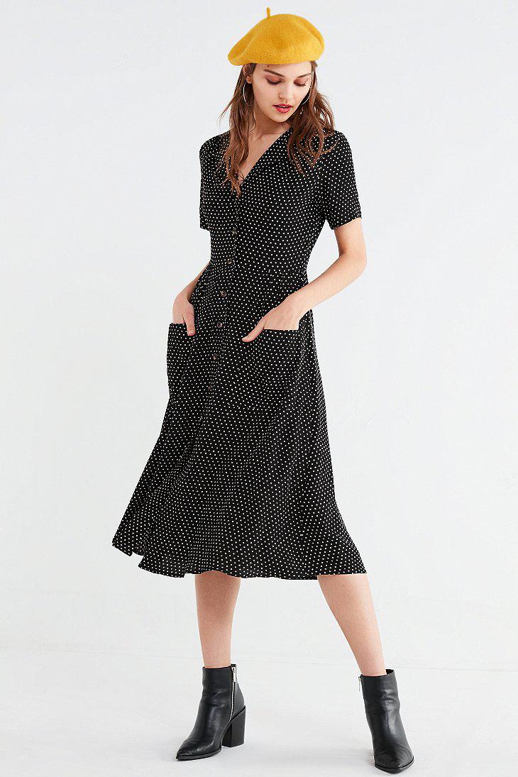 Lyst Urban  Outfitters  Uo Polka Dot Button down Midi 