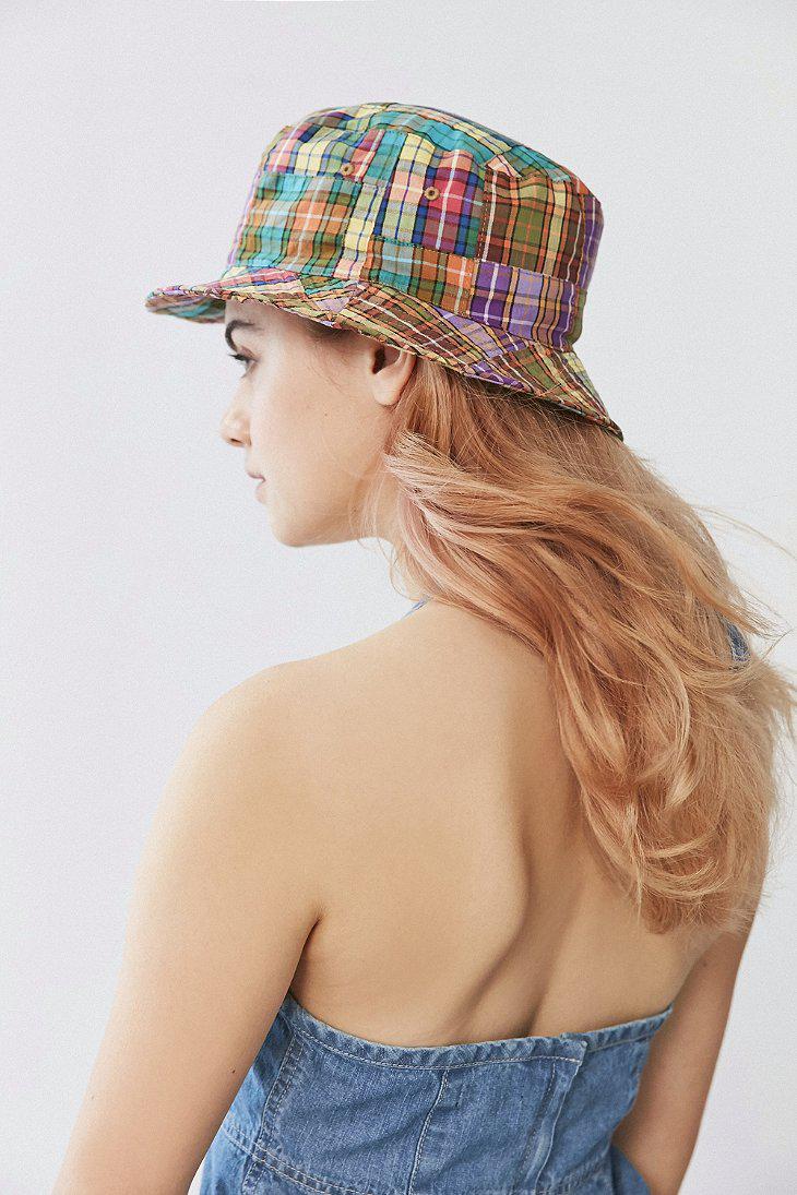 Cotton Madras Plaid Bucket Hat 