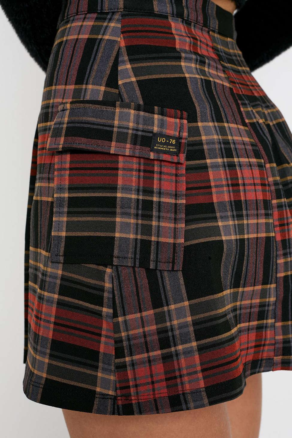 Uo plaid pleated outlet mini skirt