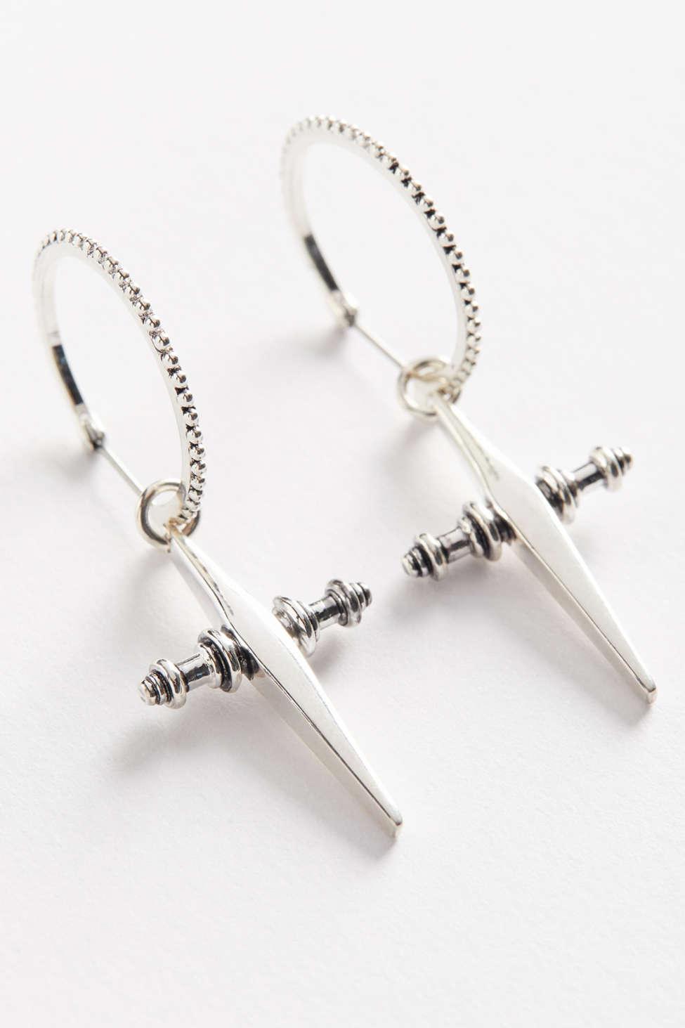 Luv Aj Cross Hoop Earring Lyst