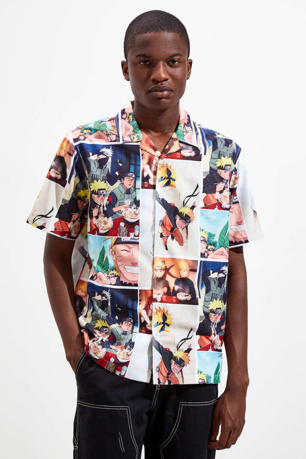 Urban Outfitters Naruto Camp Collar Short Sleeve Button-down Shirt in Blue  for Men | Lyst