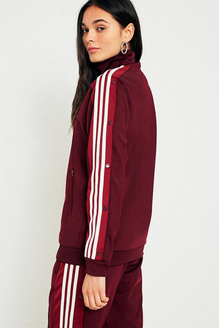 adidas Originals Adibreak 3-stripe Popper Track Jacket in Red | Lyst UK