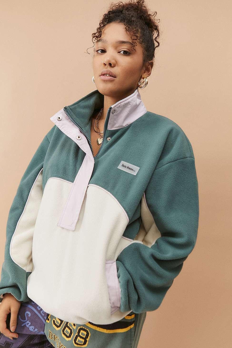 green quarter zip fleece