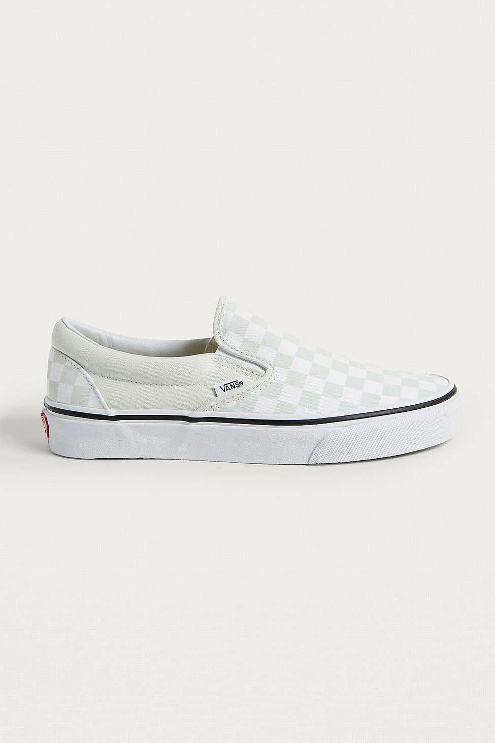 mint checkered vans