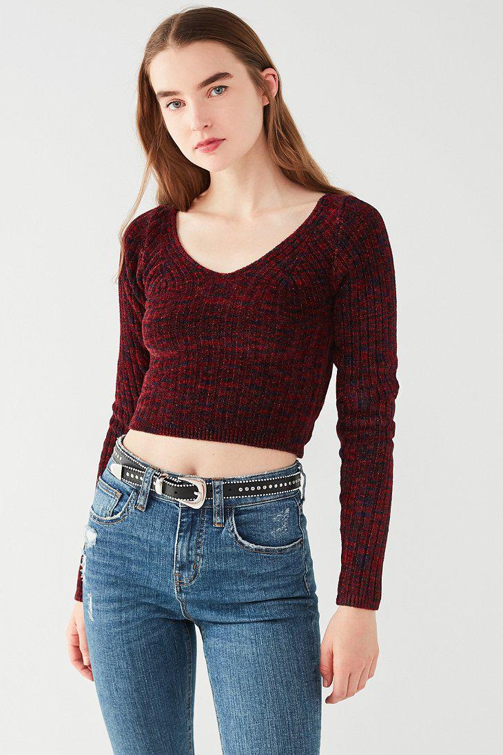 chenille v neck sweater