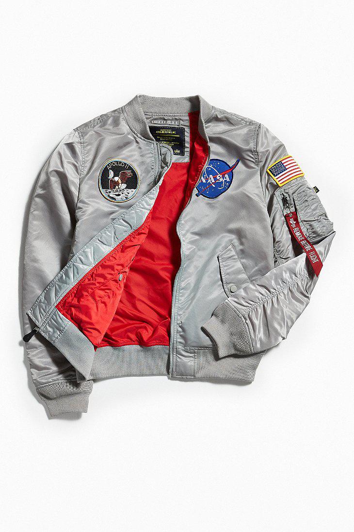 Alpha Industries Alpha Industries Apollo Ma-1 Bomber Jacket in Gray for Men  | Lyst
