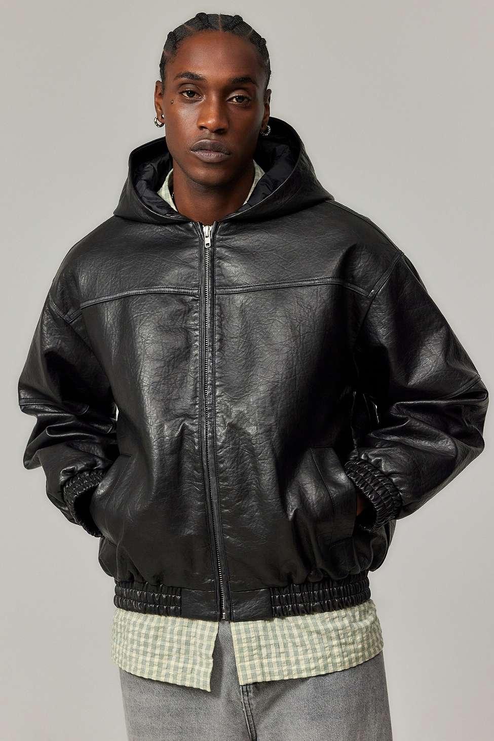 BDG Scorpion Faux Leather Skate Hoodie in Black for Men | Lyst UK