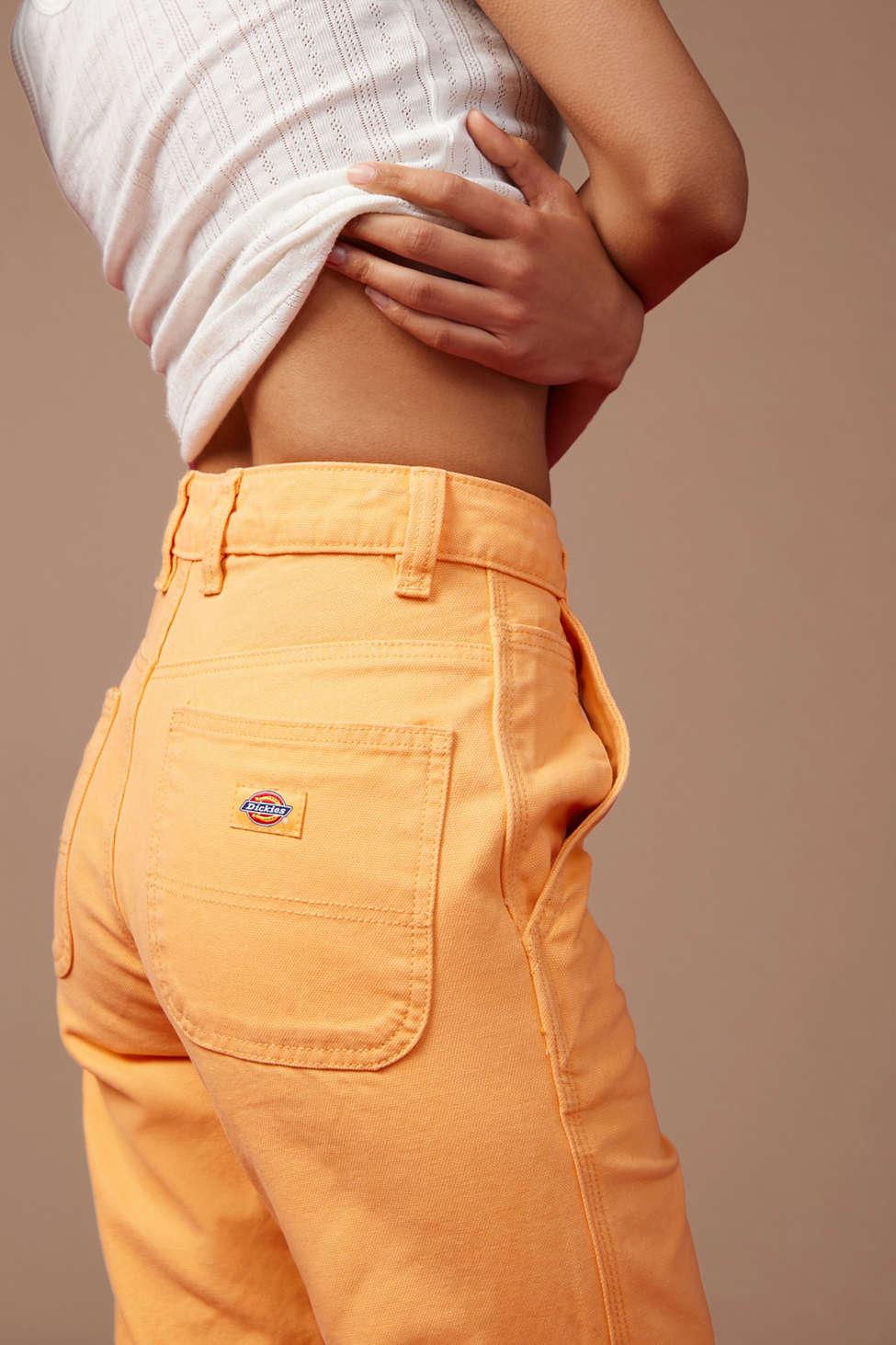 Dickies Canvas Low-rise Carpenter Pant In Orange,at Urban Outfitters in  White