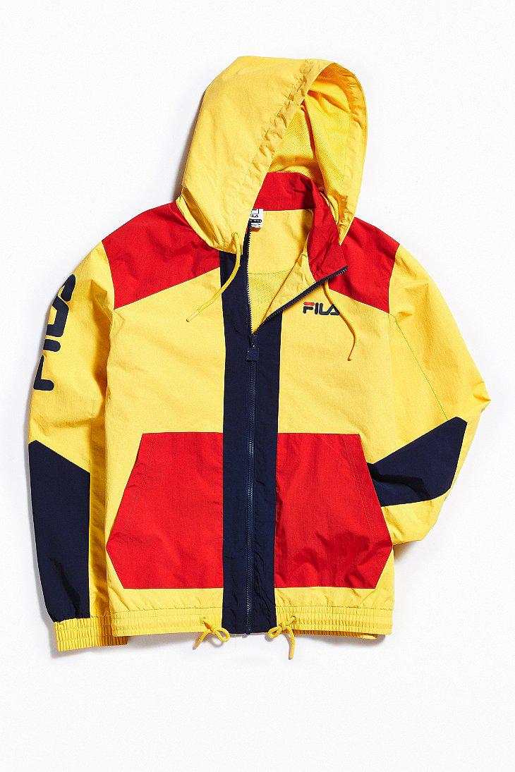 fysiker Badekar garage Fila Synthetic Fila Earl Hooded Windbreaker Jacket in Yellow for Men - Lyst