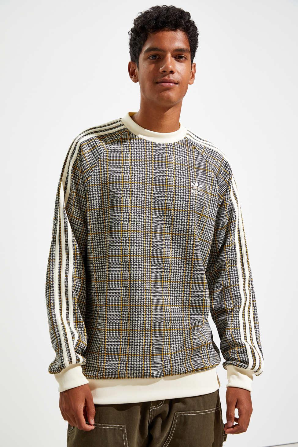 adidas tartan crewneck sweatshirt