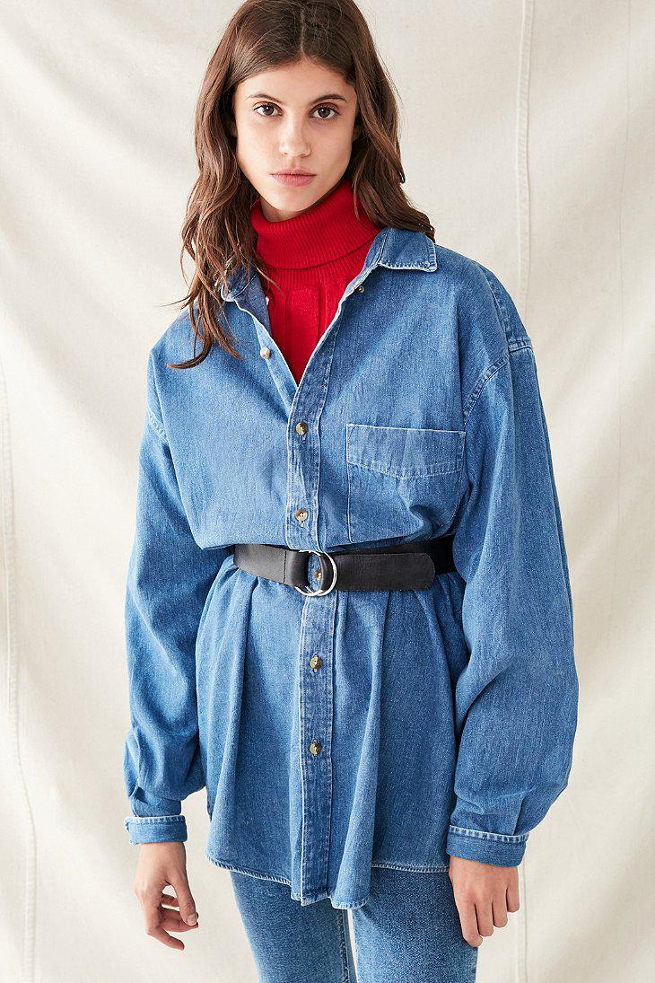 oversized denim button down