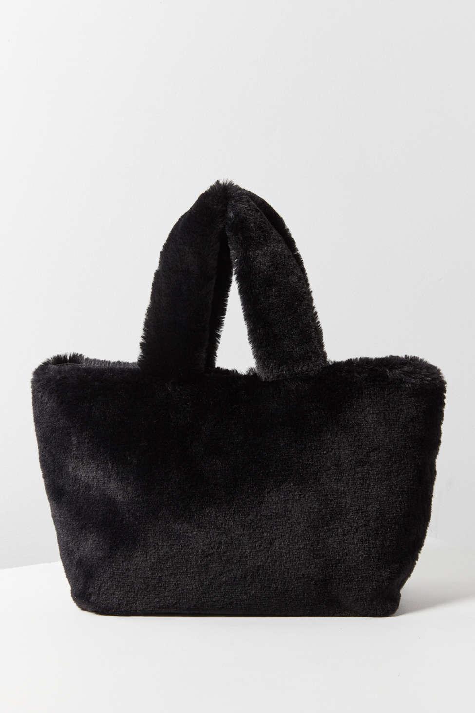 black fur bag