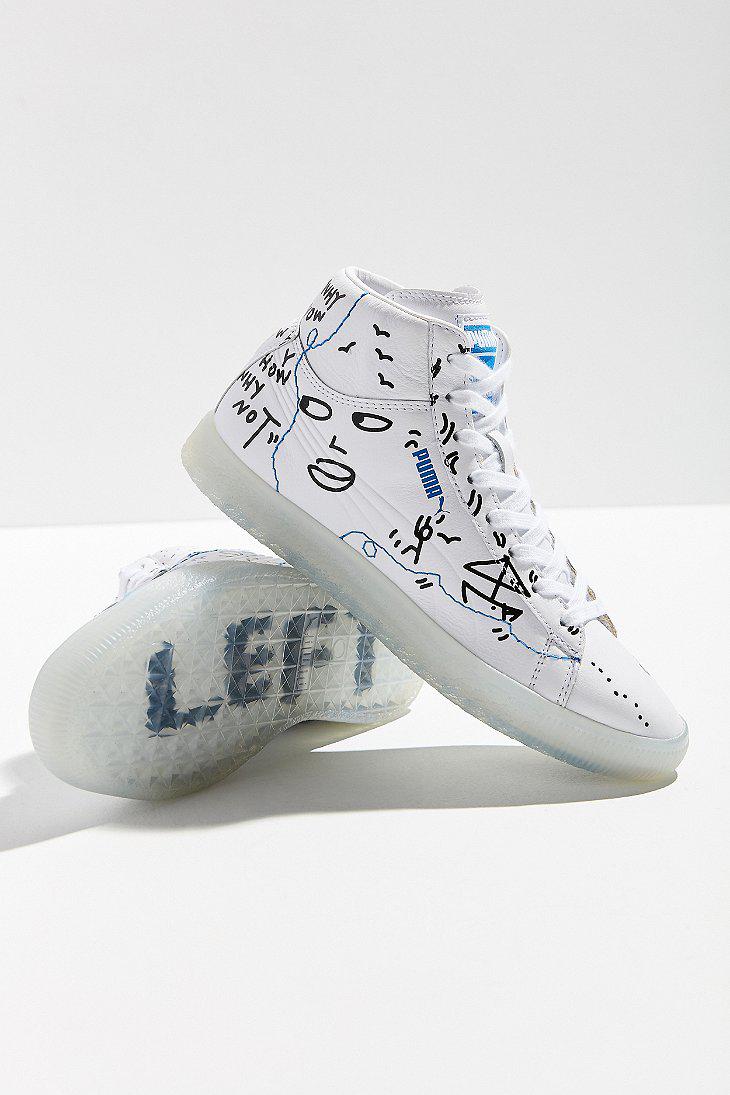PUMA Leather Puma X Shantell Martin Clyde Mid Top Sneaker in White | Lyst  Canada