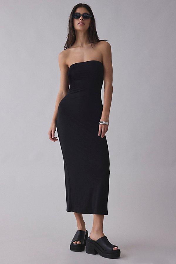 Urban Outfitters Uo Nora Jersey Knit Tube Midi Dress in Black | Lyst