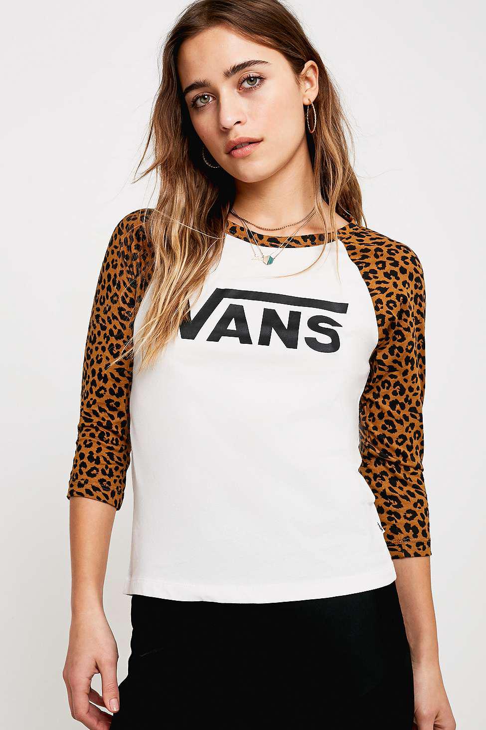 Vans Cotton Prowling Leopard Print Raglan T-shirt - Lyst