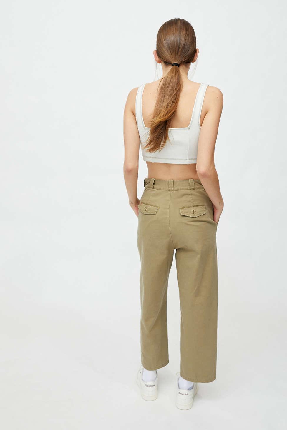 BDG Ella High-waisted Cotton Chino Pant in Olive (Green) | Lyst