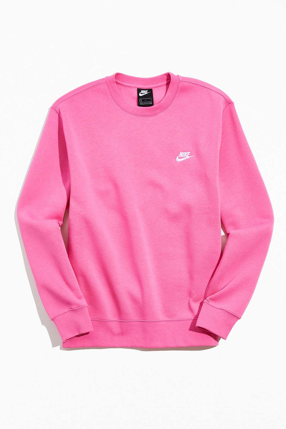 Nike Sportswear Club Fleece Crew Neck Sweatshirt in Pink for Men - Lyst