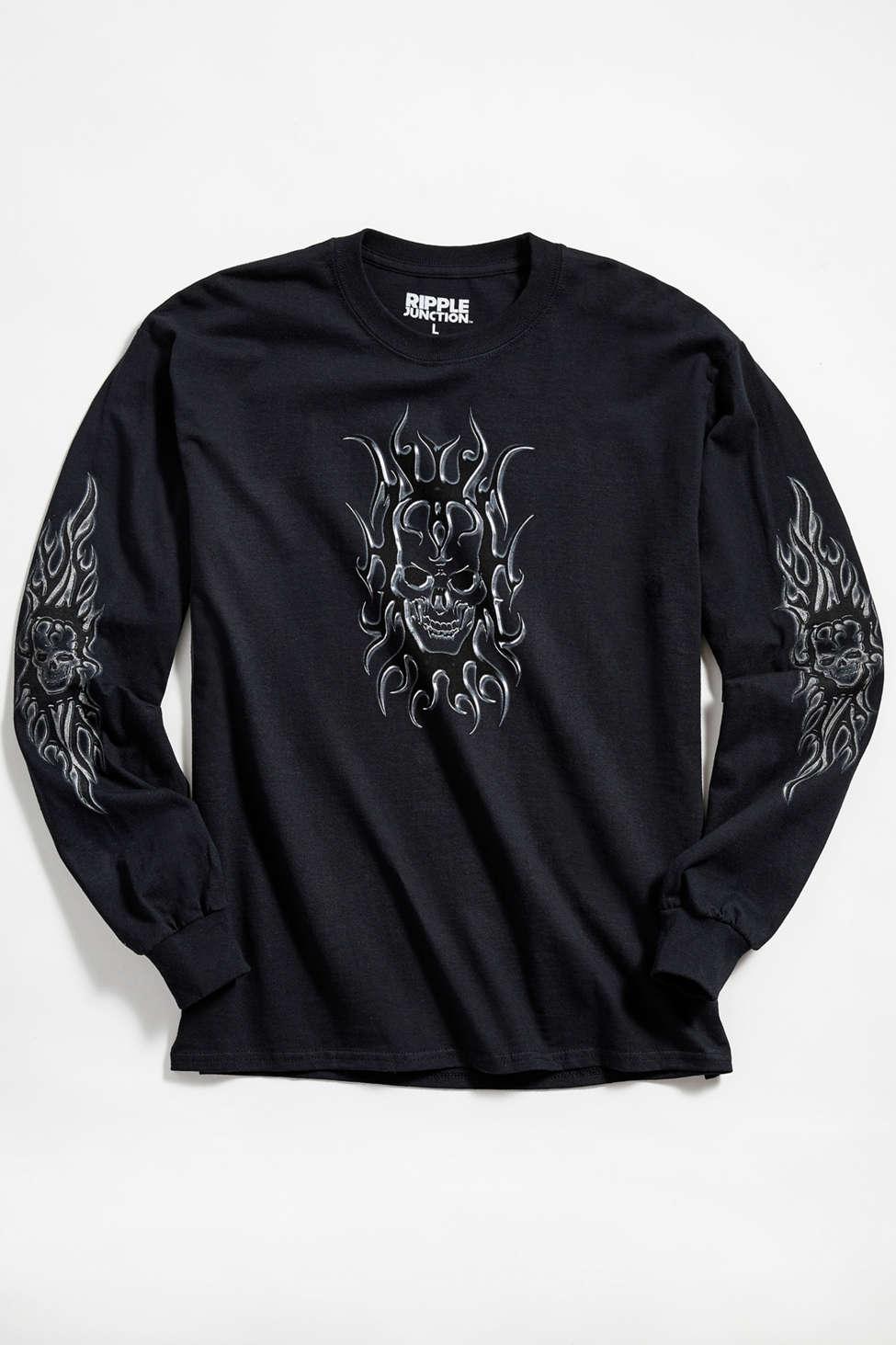 Urban Outfitters Y2k Skulls Long Sleeve Tee in Black for Men | Lyst