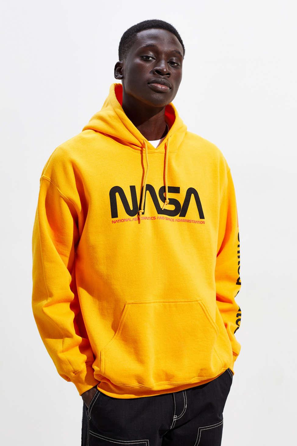 Urban Outfitters Nasa White Hoodie Sweatshirt in Yellow for Men | Lyst