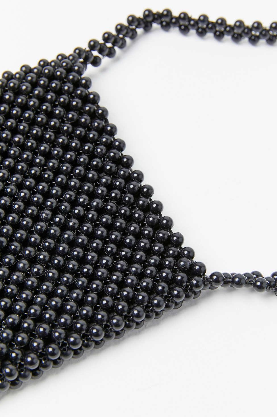 black beaded crossbody bag