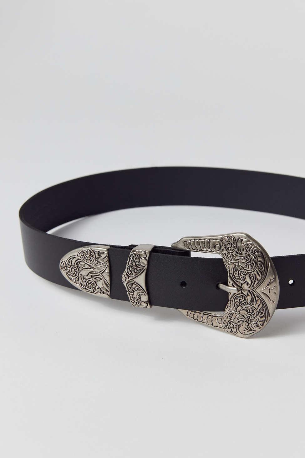 Black Wide Western Buckle Belt