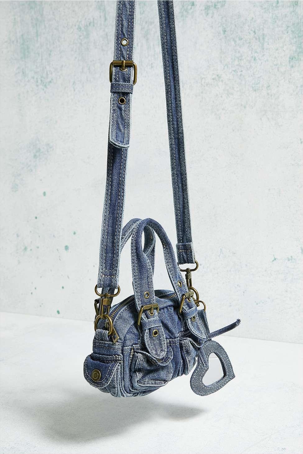 BDG Rubi Denim Mini Crossbody Duffle Bag in White | Lyst UK