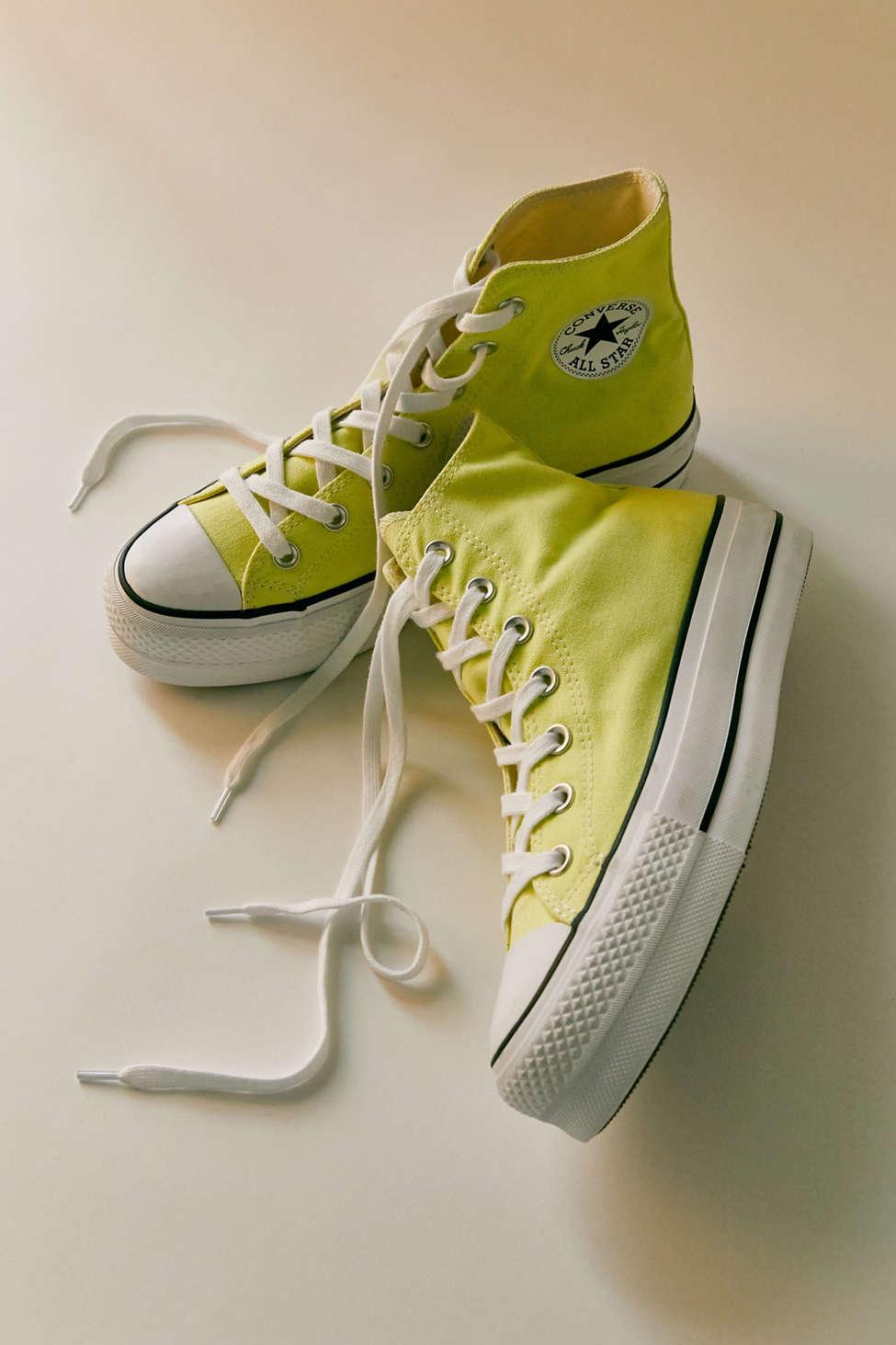 Converse Chuck Taylor All Star Canvas Platform High-top Sneaker in Lemon ( Yellow) | Lyst