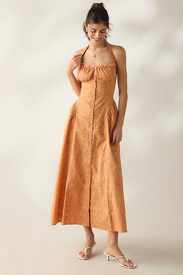 kimchi blue orange dress Midi Dress Uo Lola Slip Dress Kimchi Blue Lola Halter Midi Dress Urban  Outfitters UK