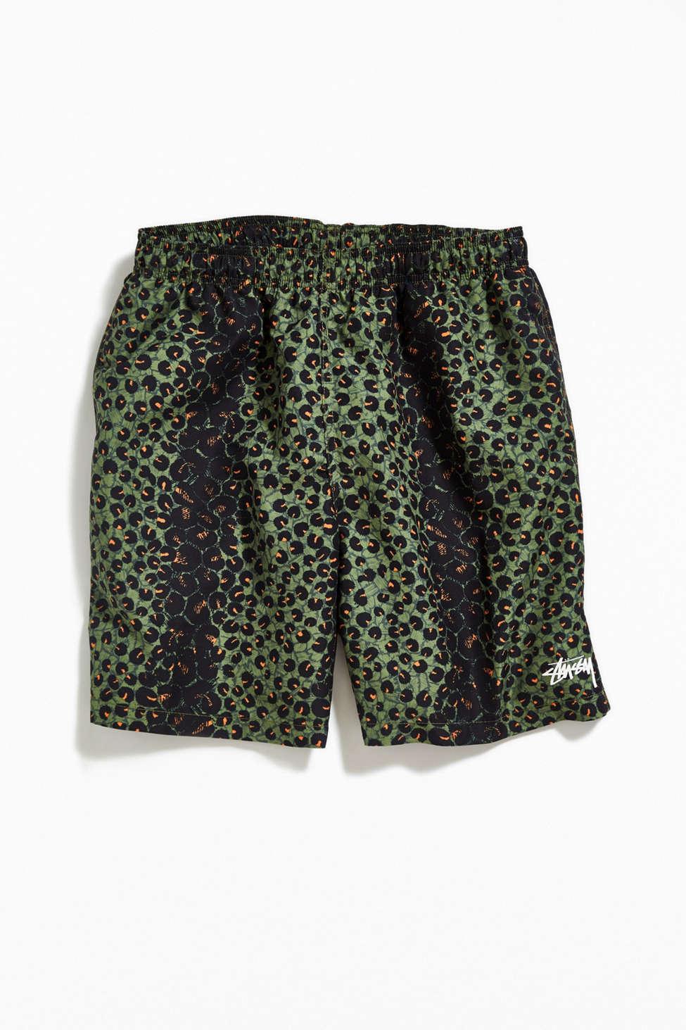 stussy leopard swim short