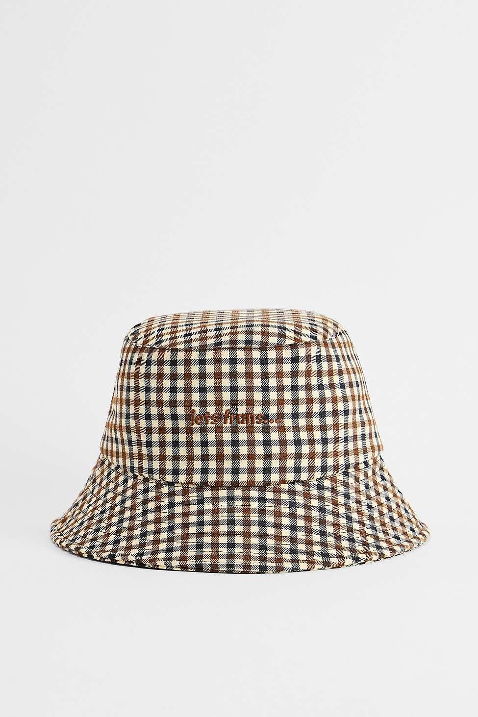iets Brown Check Bucket Hat in White for Men Lyst UK
