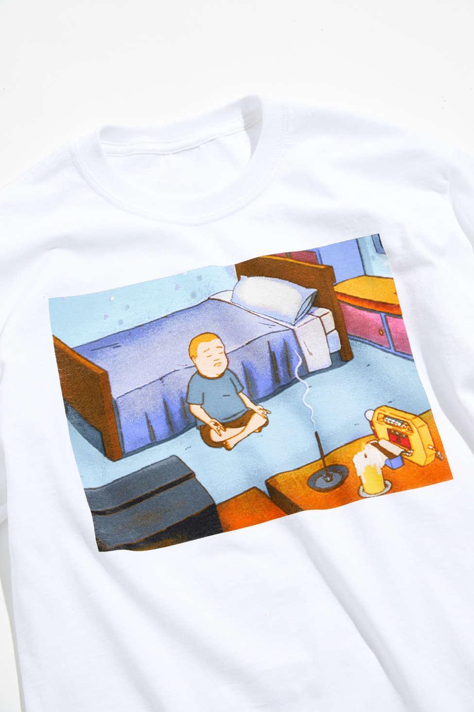 King Of The Hill Bobby Hill Crew Neck Short Sleeve White Men's T-shirt-XXL