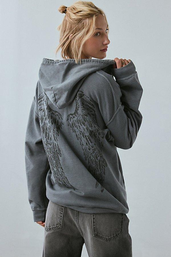 Project Social T Angel Wing Graphic Zip-Up Hoodie Sweatshirt in
