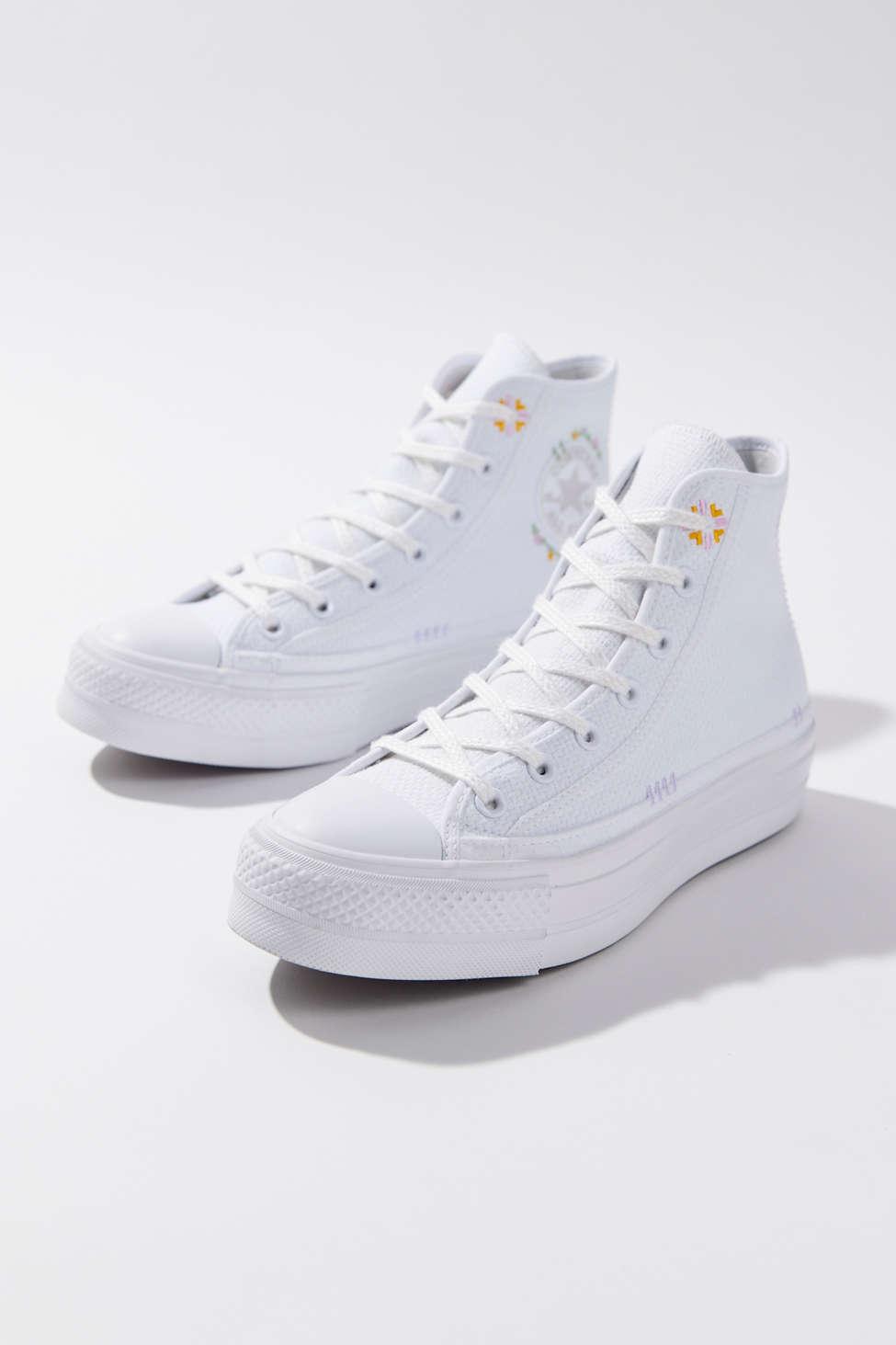 Supermarkt behang animatie Converse Chuck Taylor All Star Autumn Embroidery Lift Platform Sneaker in  White | Lyst