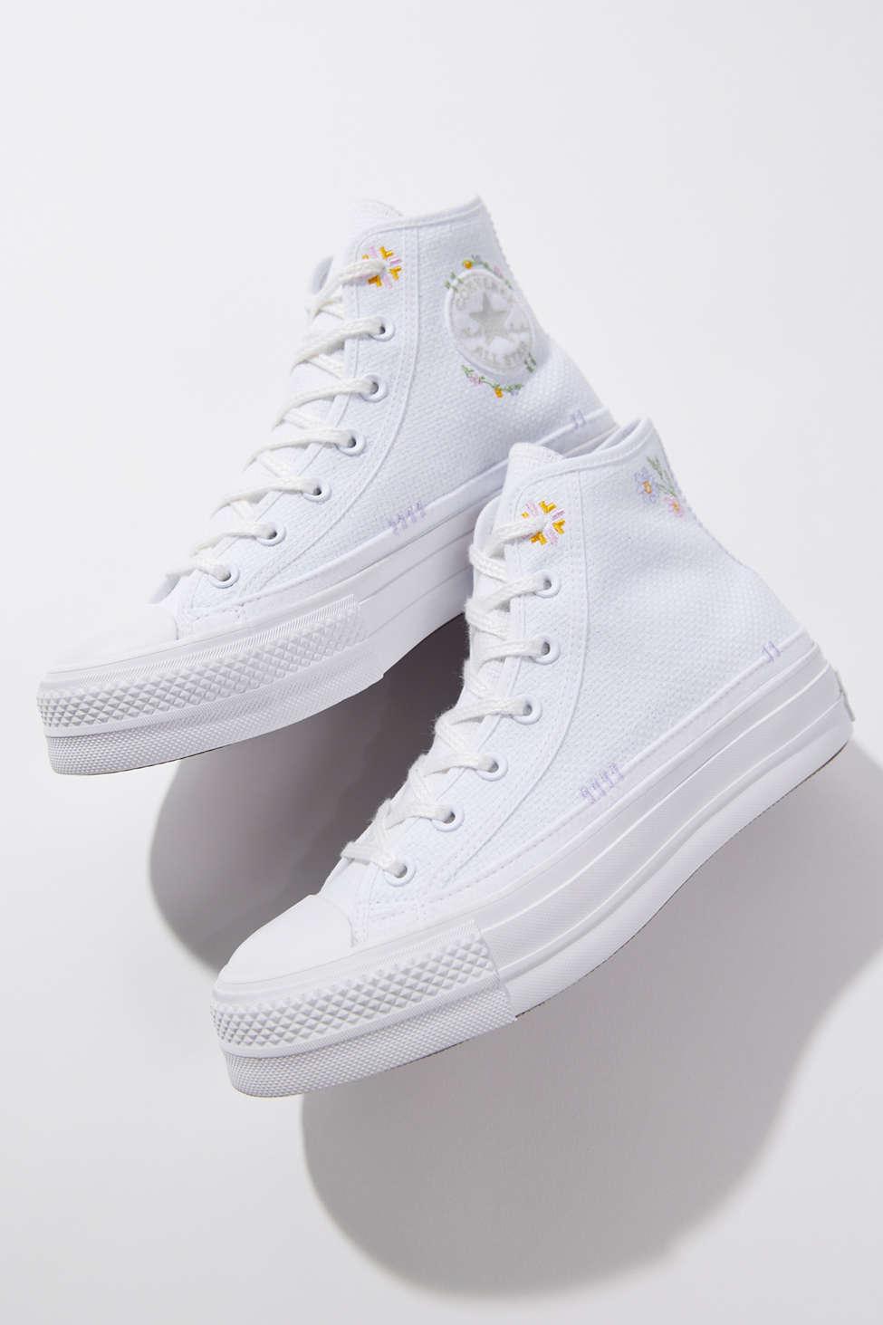 Chuck Taylor All Star Autumn Embroidery Lift Platform in White |