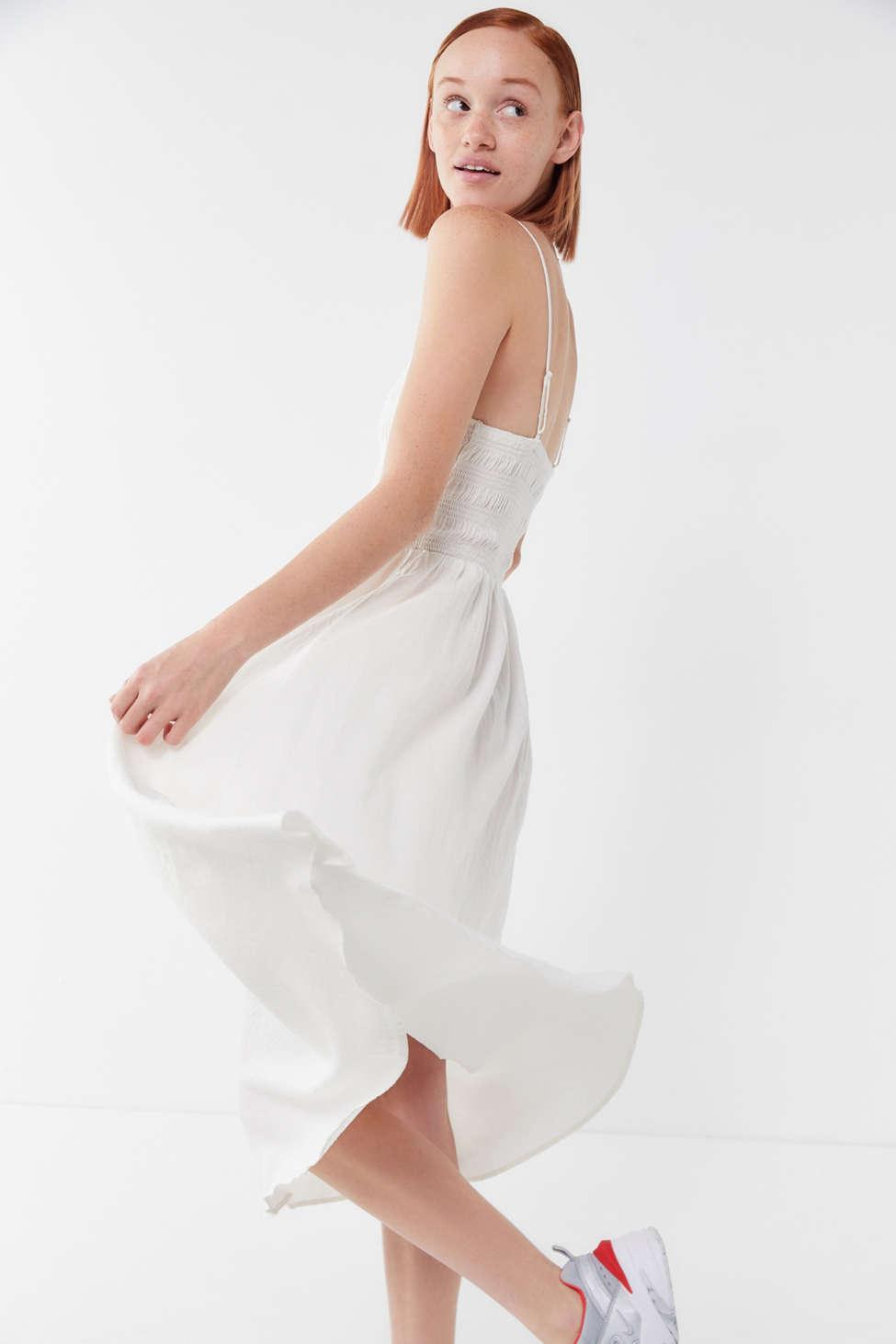 uo ember smocked midi dress